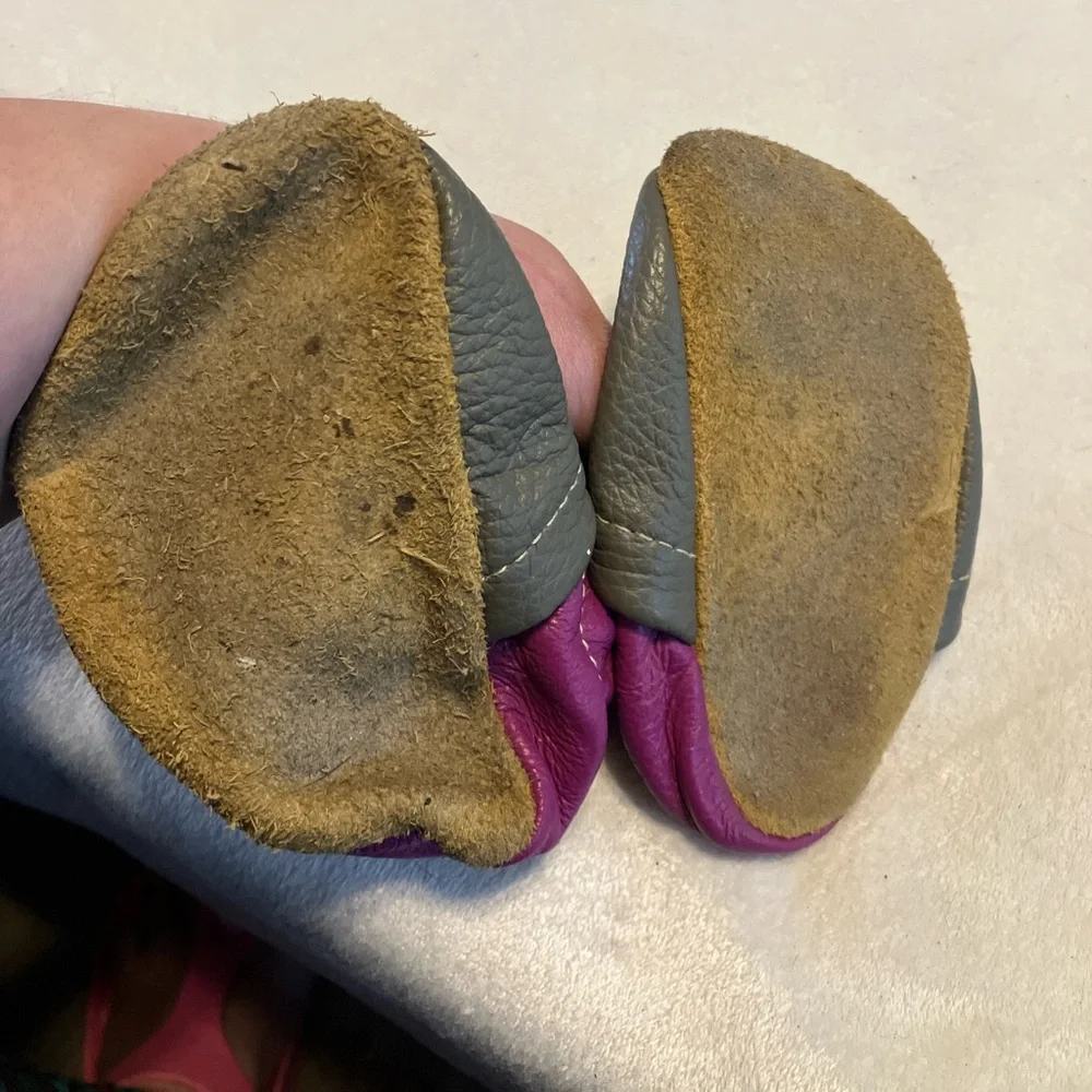 Starry Knight Gray and Purple Baby Moccasins